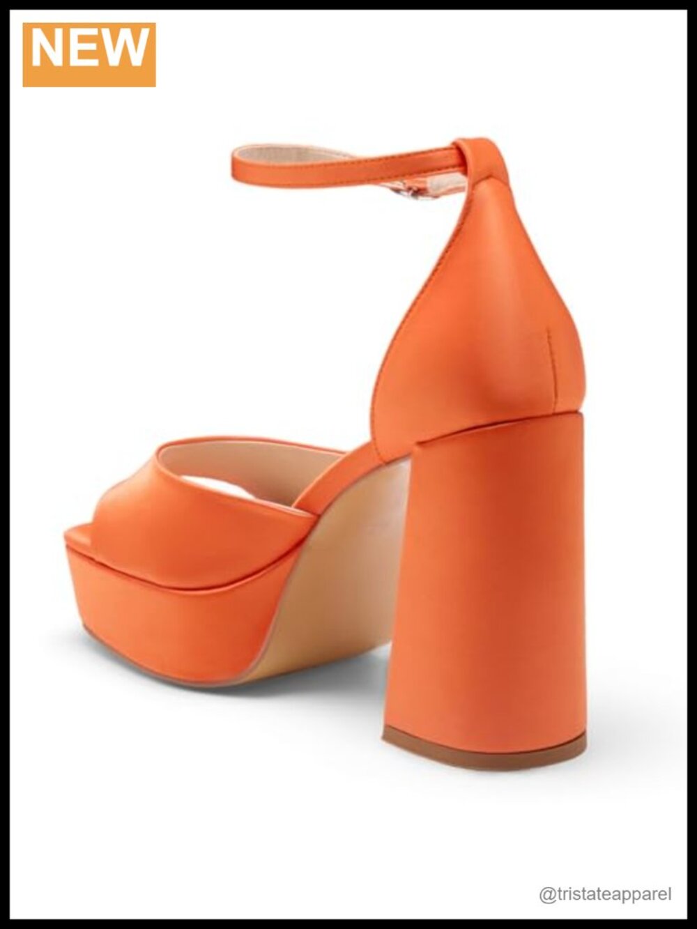 Women's Peep Toe Platform Chunky Heels with Ankle Strap - Picture 4 of 5